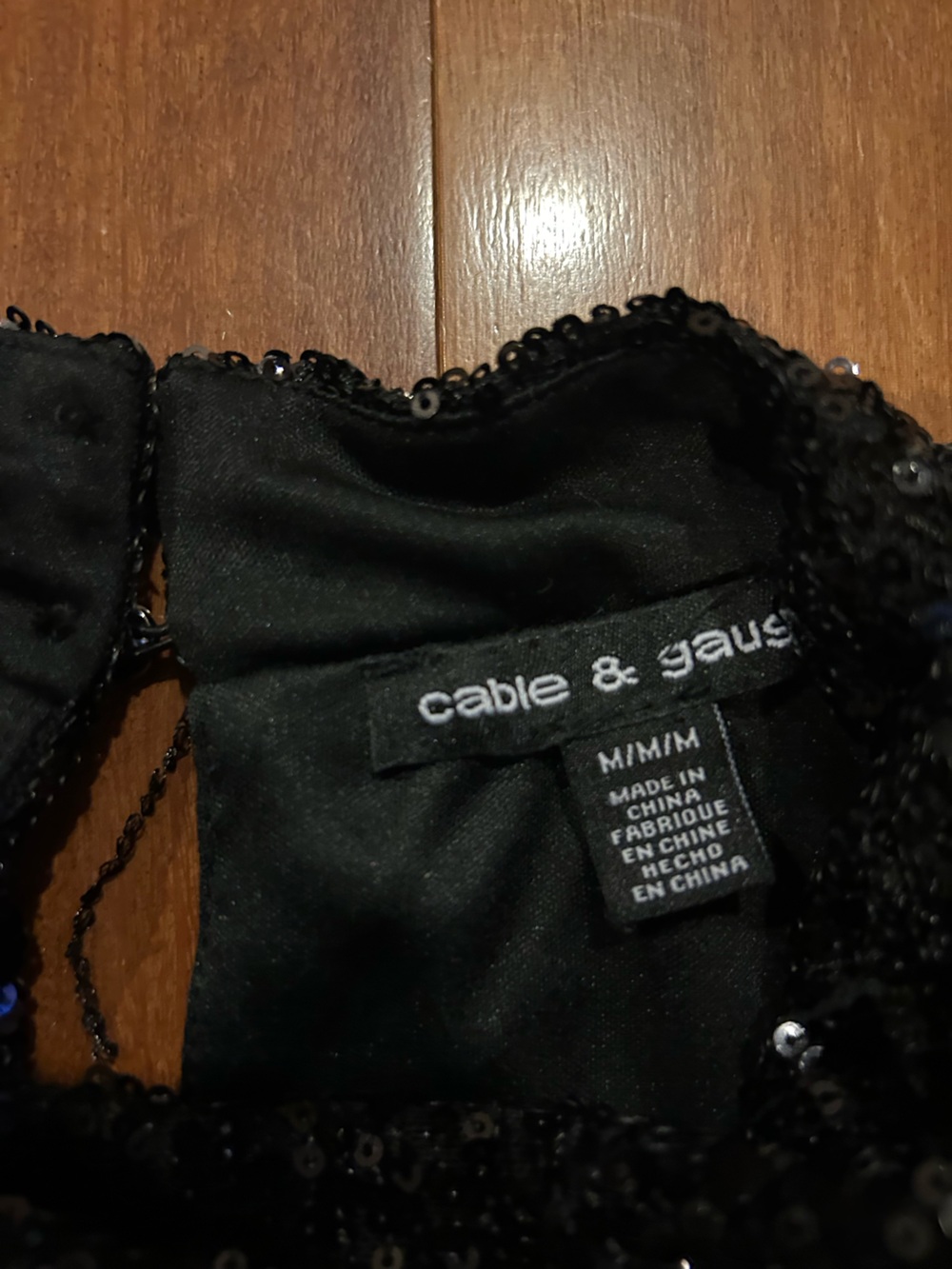 Cable & Gauge Black Sequin Sleeveless Mock Neck Tank size M - Picture 8 of 8